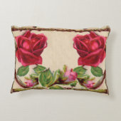 oud roos rustiek Victoriaans Antiek Accent Kussen (Achterkant)