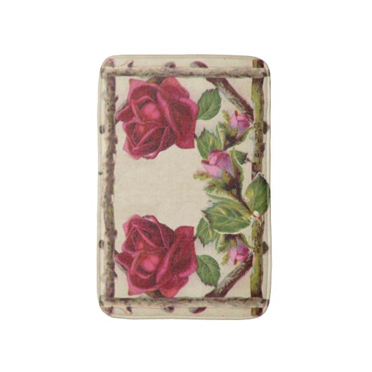  oud roos rustiek Victoriaans Antiek Badmat (Voorkant Verticaal)