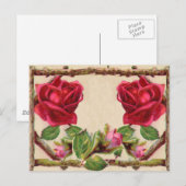 oud roos rustiek Victoriaans Antiek Briefkaart (Voorkant / Achterkant)