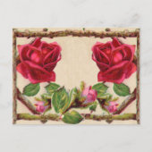  oud roos rustiek Victoriaans Antiek Briefkaart (Voorkant)