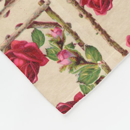  oud roos rustiek Victoriaans Antiek Fleece Deken (Hoek)