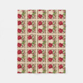  oud roos rustiek Victoriaans Antiek Fleece Deken (Voorkant)