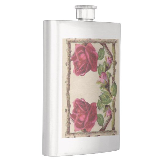  oud roos rustiek Victoriaans Antiek Heupfles (Rechts)