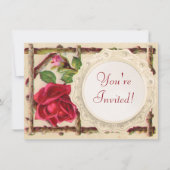 oud roos rustiek Victoriaans Antiek Kaart (Voorkant)