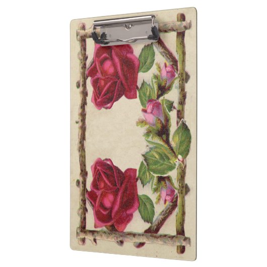  oud roos rustiek Victoriaans Antiek Klembord (Links)