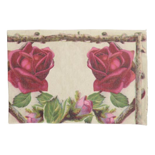 oud roos rustiek Victoriaans Antiek Kussensloop (Voorkant)