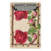 oud roos rustiek Victoriaans Antiek Mini Klembord (Voorkant)