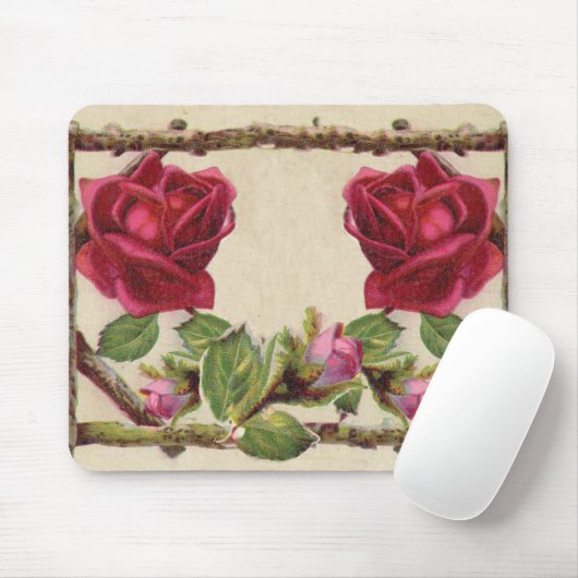  oud roos rustiek Victoriaans Antiek Muismat (Met muis)