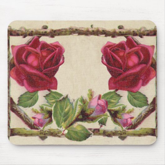  oud roos rustiek Victoriaans Antiek Muismat (Voorkant)