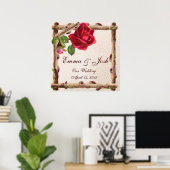 oud roos rustiek Victoriaans Antiek Poster (Thuiskantoor)