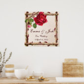 oud roos rustiek Victoriaans Antiek Poster (Keuken)