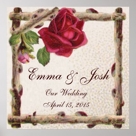 oud roos rustiek Victoriaans Antiek Poster (Voorkant)