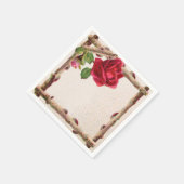  oud roos rustiek Victoriaans Antiek Servet (Hoek)