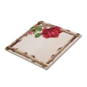  oud roos rustiek Victoriaans Antiek Tegeltje (Zijkant)