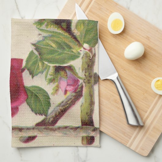 oud roos rustiek Victoriaans Antiek Theedoek (Quarter Fold)