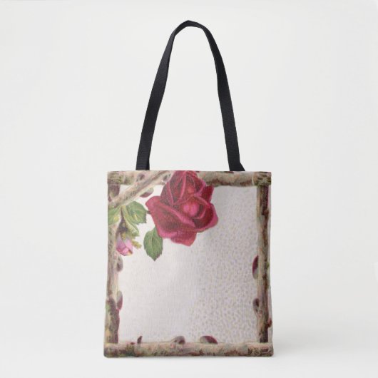  oud roos rustiek Victoriaans Antiek Tote Bag (Voorkant)