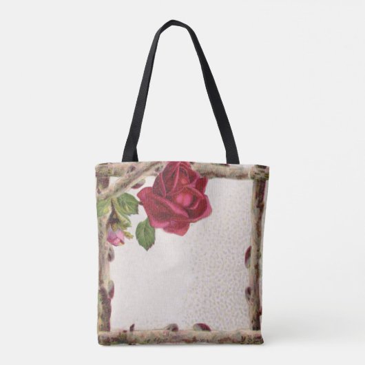  oud roos rustiek Victoriaans Antiek Tote Bag (Achterkant)