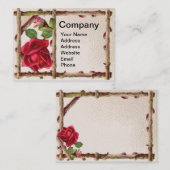 oud roos rustiek Victoriaans Antiek Visitekaartje (Voorkant / Achterkant)
