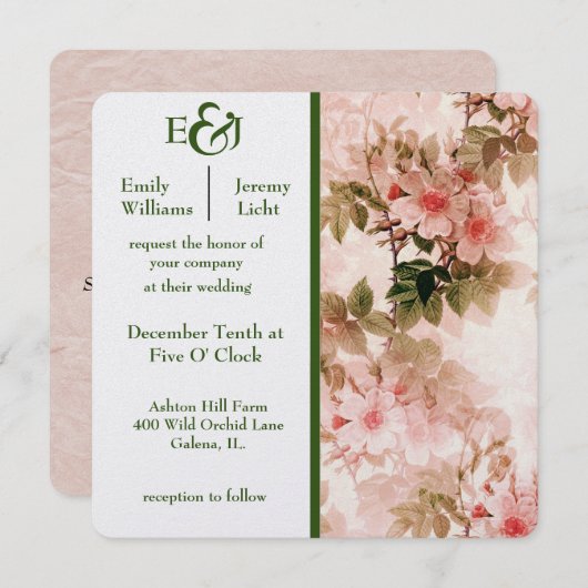 Oud Rozen Weddenschap Kaart (Voorkant / Achterkant)