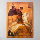Oud Russisch icoon van St.George Poster (Voorkant)