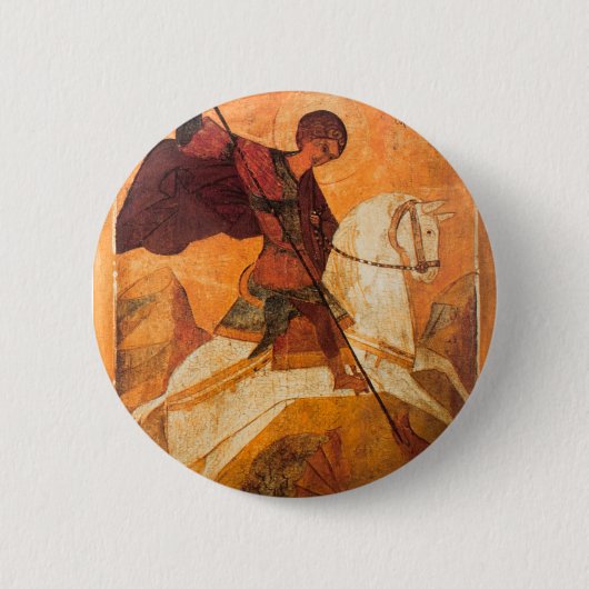 Oud Russisch icoon van St.George Ronde Button 5,7 Cm (Voorkant)