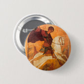 Oud Russisch icoon van St.George Ronde Button 5,7 Cm (Voorkant /achterkant)