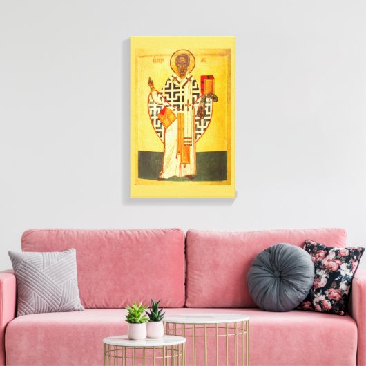 Oud Russisch icoon van St.Nicholas Canvas Afdruk (Insitu (Woonkamer))