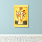 Oud Russisch icoon van St.Nicholas Canvas Afdruk (Insitu (Houten vloer))