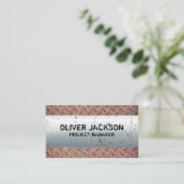 Oud Rusted Metal | Metallic bekraste achtergrond Visitekaartje (Staand voorkant)