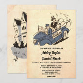  oud Rustic Couple Comic Book Retro Weddenschap Kaart (Voorkant / Achterkant)