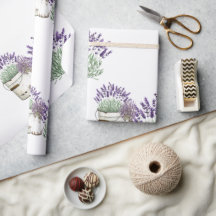 Oud Rustiek Lavendel Wit Inpakpapier