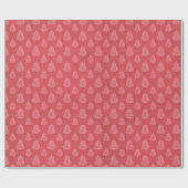 Oud Rustiek Rood Kerstbomen Patroon Cadeaupapier (Vlak)