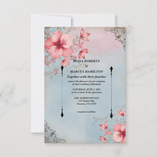 Oud-Rustieke Bloemen & Elegante "Save the Date"-ka Save The Date (Voorkant)