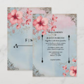 Oud-Rustieke Bloemen & Elegante "Save the Date"-ka Save The Date (Voorkant / Achterkant)