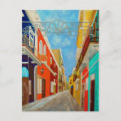 Oud San Juan Fine Art Painting Briefkaart (Voorkant)