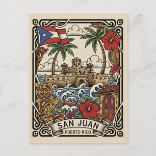 Oud San Juan Puerto Rico Reizen Briefkaart