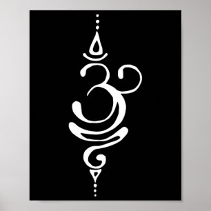 Oud Sanskriet Adem Om Symbool Yoga Boeddhisme M Poster