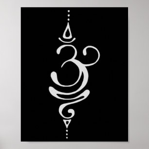 Oud Sanskriet Adem Om Yoga Meditatie Symbool Poster