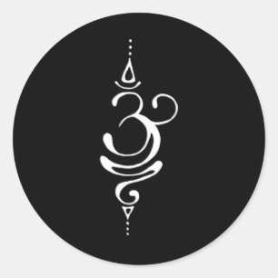 Oud Sanskriet Symbool voor Adem Inspiratie Om Ronde Sticker