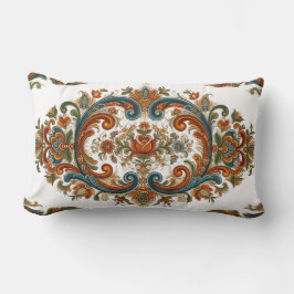 Oud Scandinavisch Rosemaling Bloempatroon Kussen