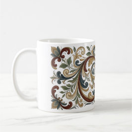 Oud Scandinavisch Volkskunst Patroon Koffiemok