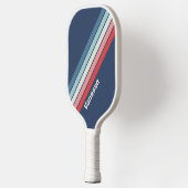 Oud Scheepsblauw Gestreept met Naam Pickleball Paddle (Links)