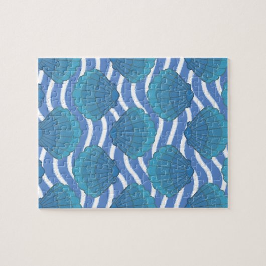 Oud schelp en golven patroon legpuzzel (Horizontaal)