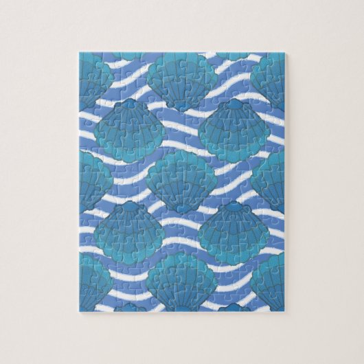 Oud schelp en golven patroon legpuzzel (Verticaal)