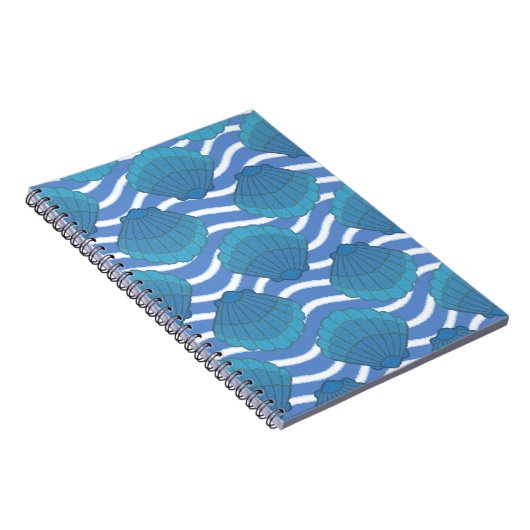 Oud schelp en golven patroon notitieboek (Rechterzijde)