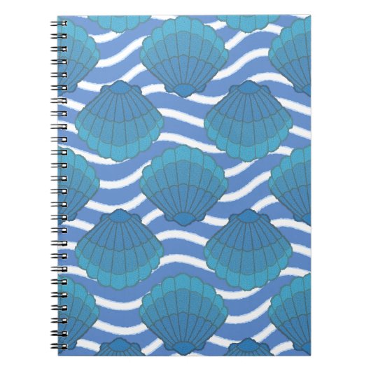 Oud schelp en golven patroon notitieboek (Voorkant)