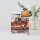oud schilderij van chevy chrevrolet , antiek kunst briefkaart (Staand voorkant)