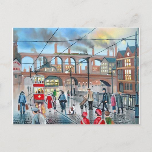 Oud schilderij van Stockport viaduct Briefkaart (Voorkant)