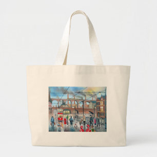 Oud schilderij van Stockport viaduct Grote Tote Bag