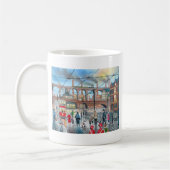 Oud schilderij van Stockport viaduct Koffiemok (Links)